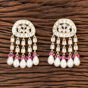 Indo-Western Earrings, Kundan & Pearl Dangling Earrings (MKAN1008)