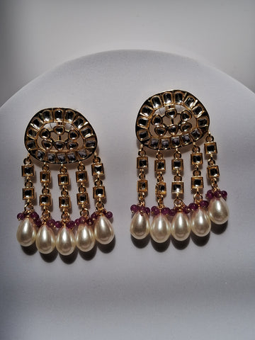 Indo-Western Earrings, Purple (MKAN1008)