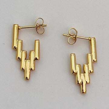 After Glow Hoops, Gold Plated Stainless Steel Ladder Earrings, Anti-Tarnish Earrings For Women (MMIN1019)