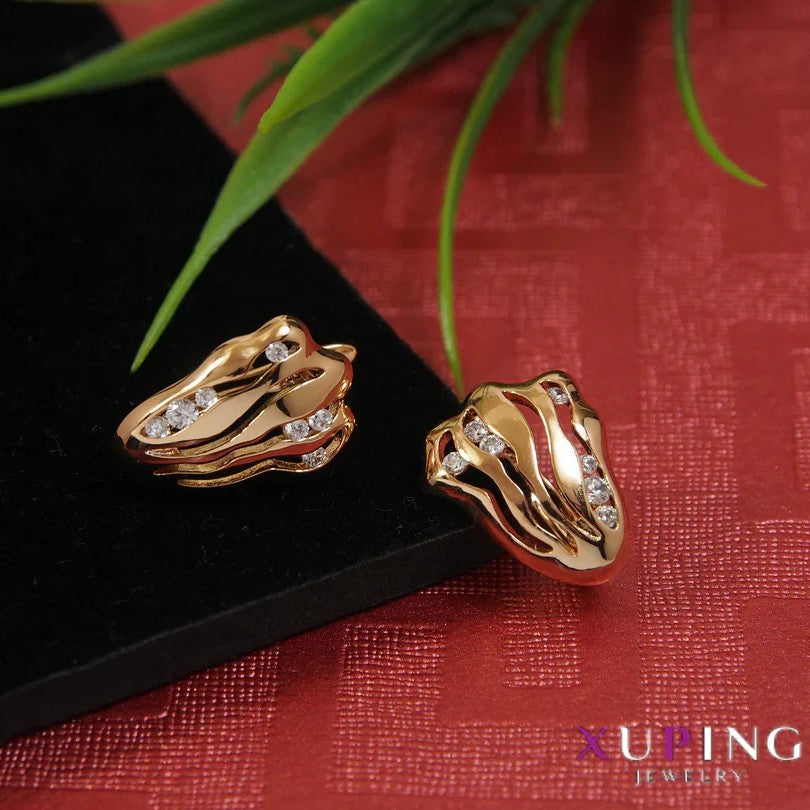 Anti-Tarnish American Diamond Partywear Huggie Earrings