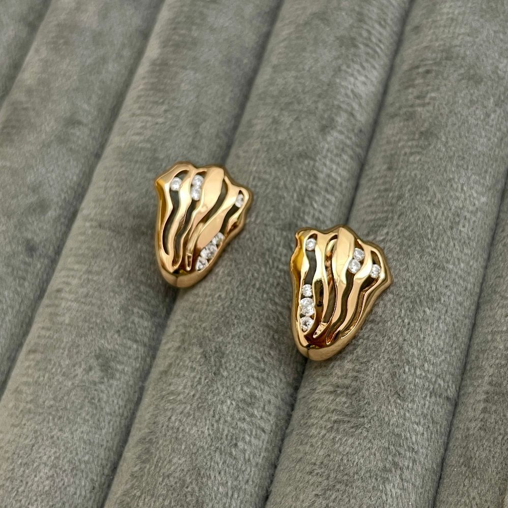 Anti-Tarnish American Diamond Partywear Huggie Earrings