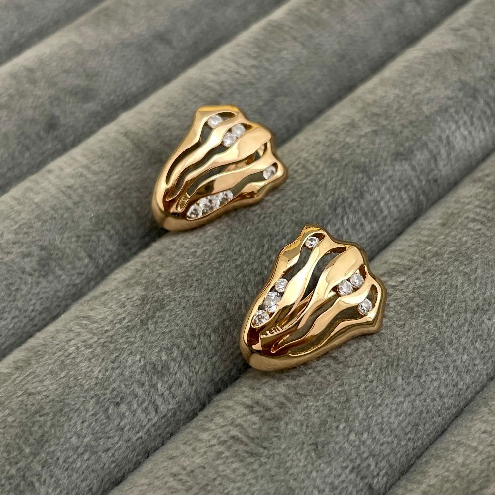 Anti-Tarnish American Diamond Partywear Huggie Earrings