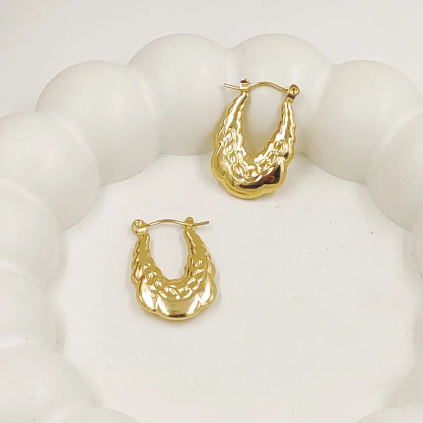 Anti-Tarnish Gold-Plated Korean Hoop Earrings