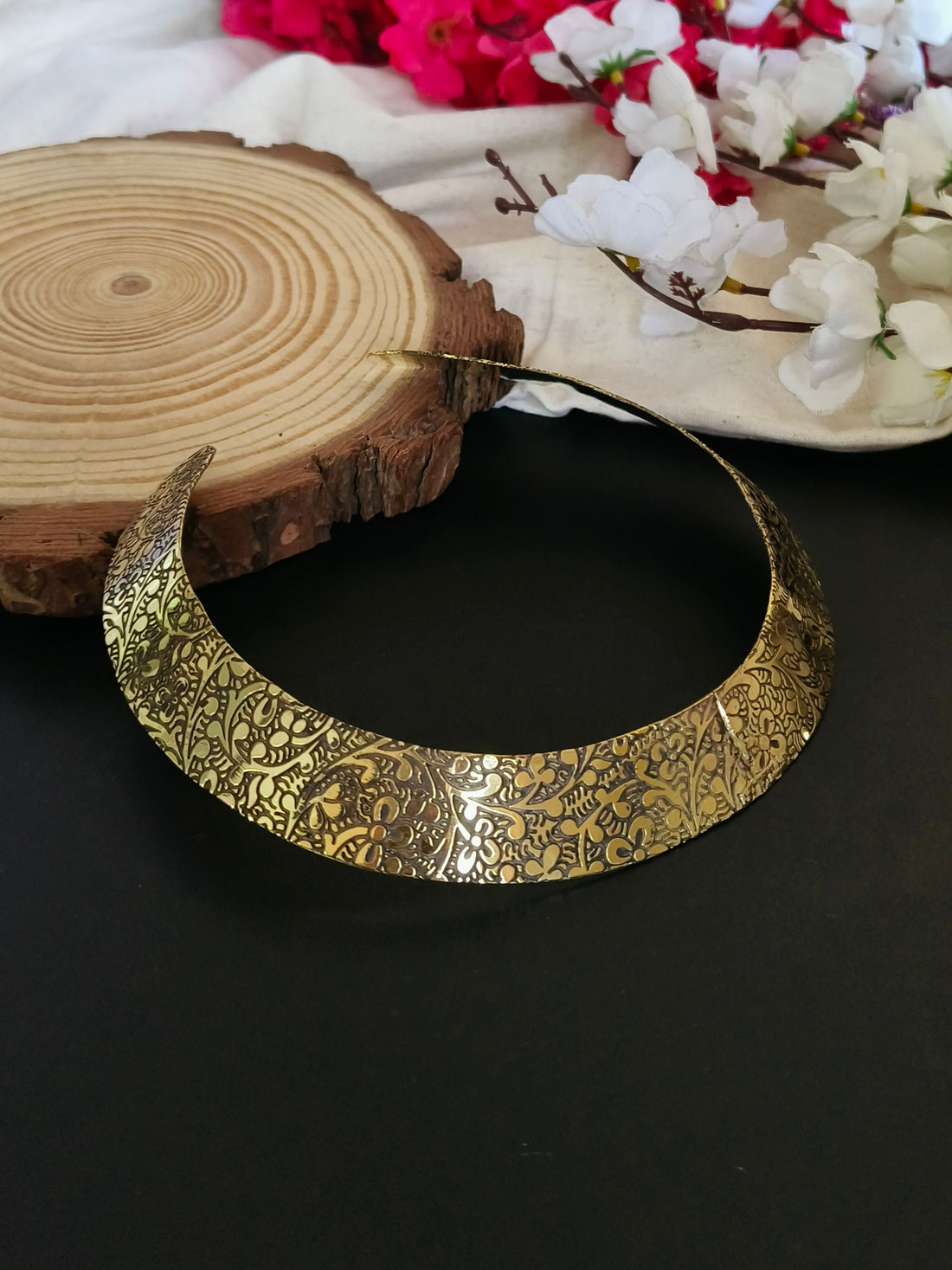 Antique Brass Hasli, Gold-toned Handmade Choker Necklace