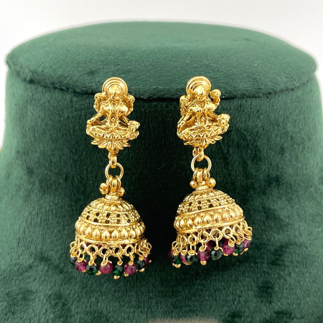 Antique South Indian Goddess Laxmi Temple Necklace Set