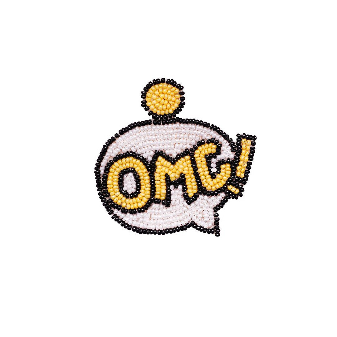 Beaded OMG Emoji Handmade Earrings