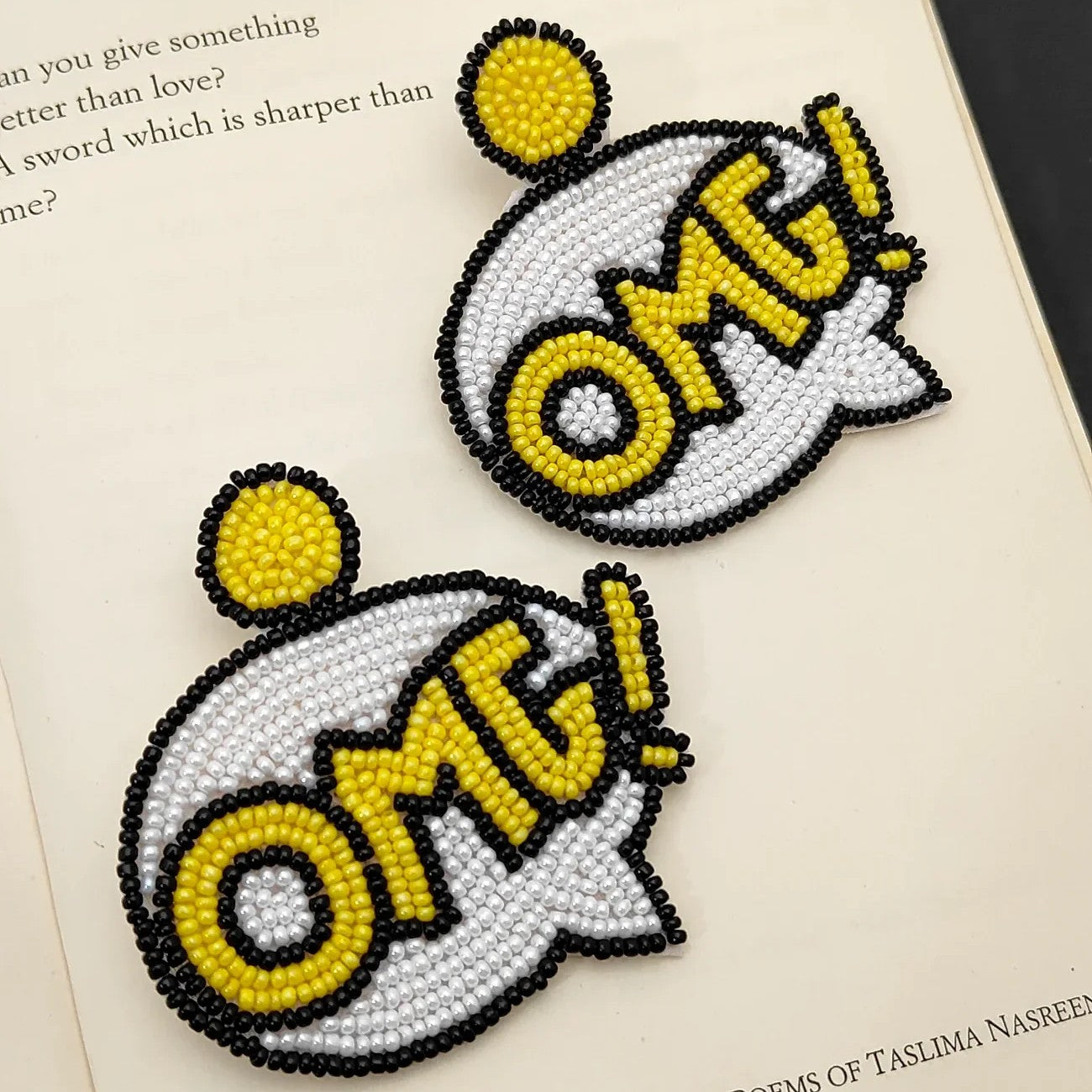 Beaded OMG Emoji Handmade Earrings