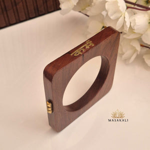 Brass-Engraved 'Karam' Sheesham Wood Bangle