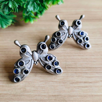 Butterfly Shape Earrings, Titli Oxidised Stud Earrings For Women (MDYJ1021)