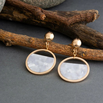 Circle Shaped Acrylic Dangle Earrings