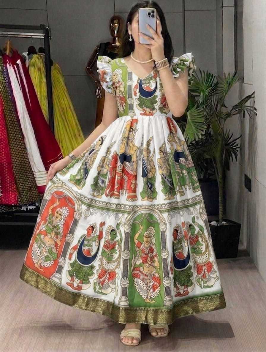 Cotton Printed Hakoba Maxi Dress