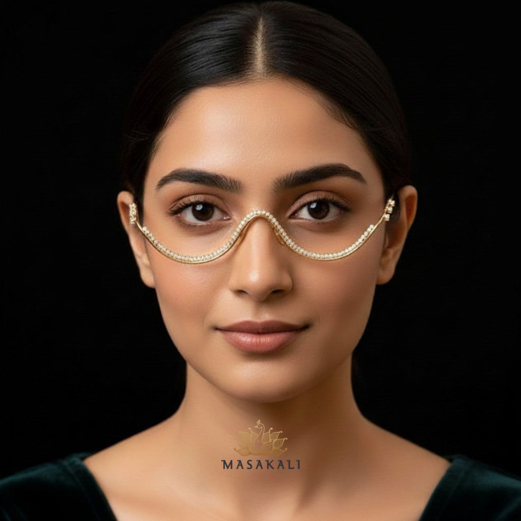 Designer Rhinestone-Decorated Facelet | Eyewear Jewellery