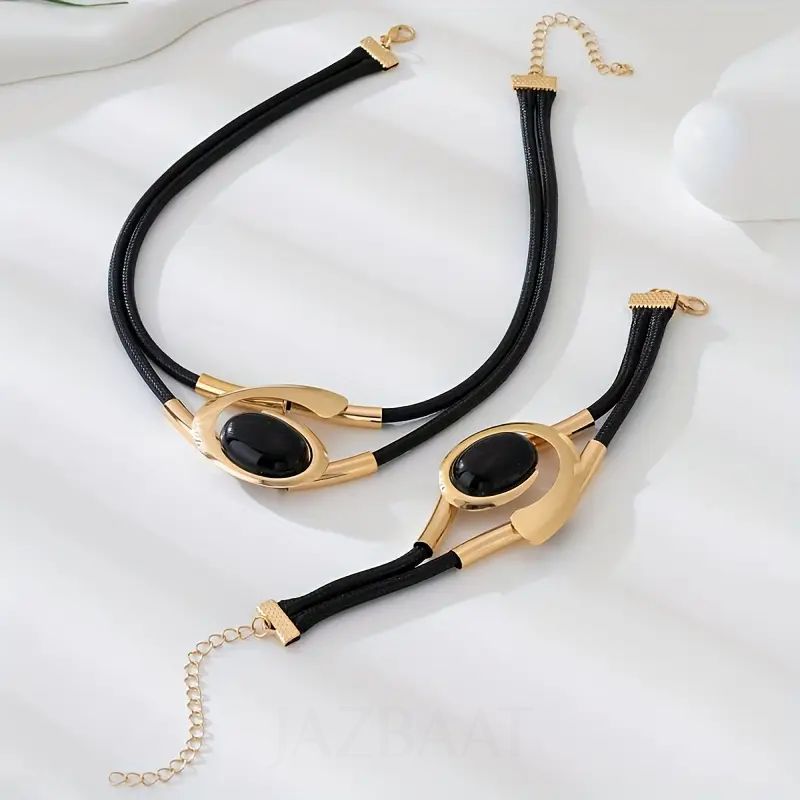 Double-Layer Spiral Pendant Necklace & Bracelet Set