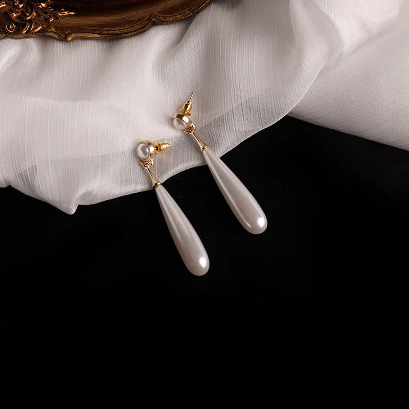 Droplet Shaped Korean Pearl Earrings
