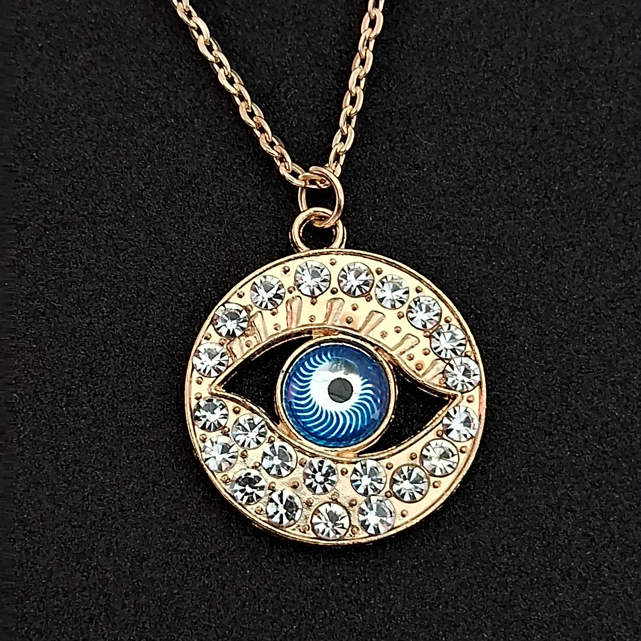 Evil Eye Pendant With Chain, Gold-plated Charm Necklace (MURB1003)