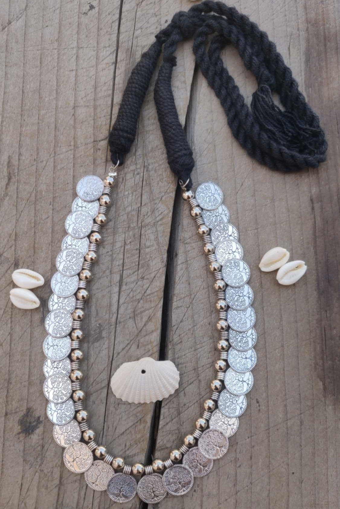 German Silver Banjara Coin Necklace For Women