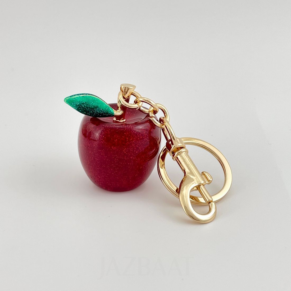 Glittery Red Apple Bag Charm Keychain