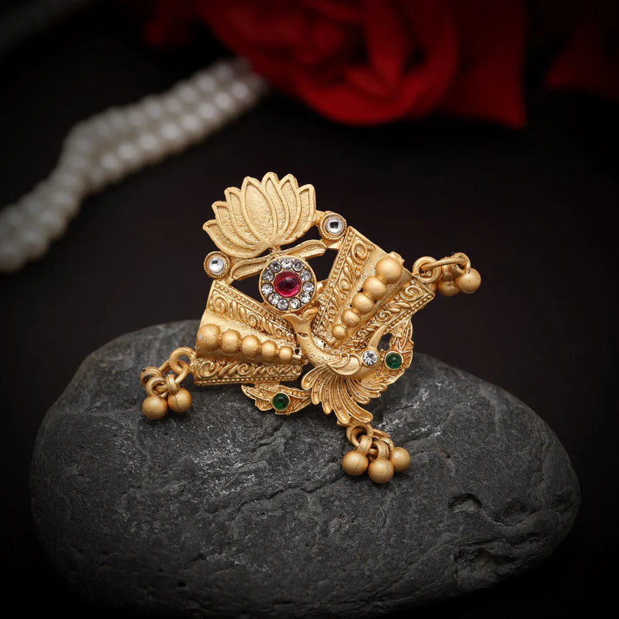 Gold-Plated Designer Partywear Finger Ring