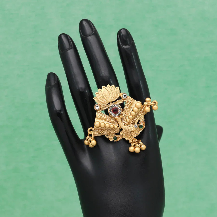 Gold-Plated Designer Partywear Finger Ring