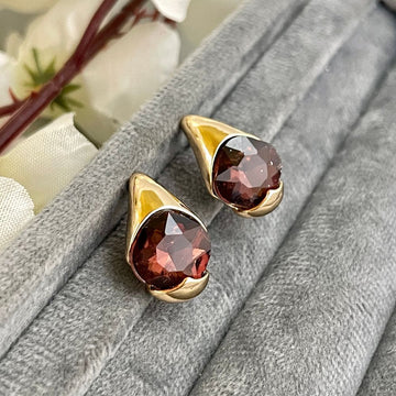 Gold-Plated Korean Crystal Studded Earrings