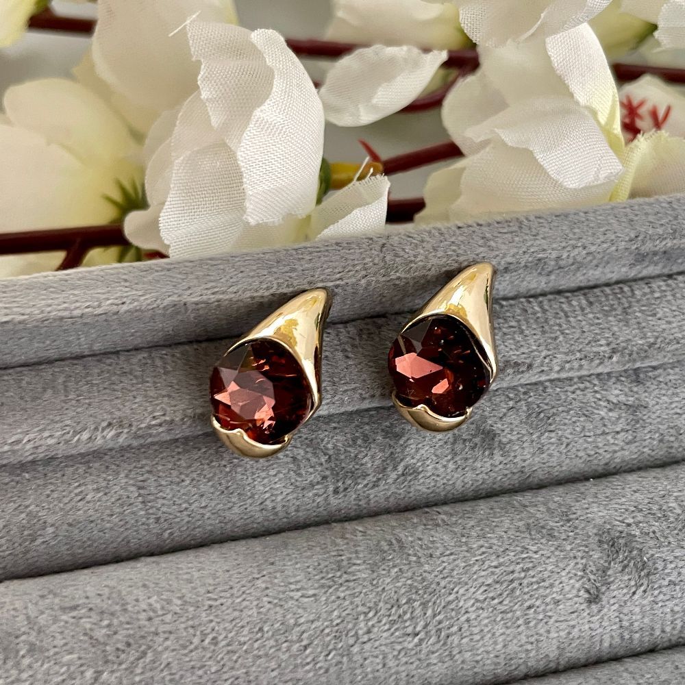 Gold-Plated Korean Crystal Studded Earrings
