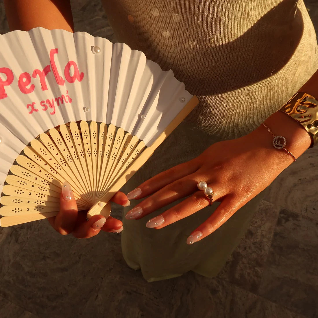 Gold-Plated Stainless Steel Adjustable Pearl Ring