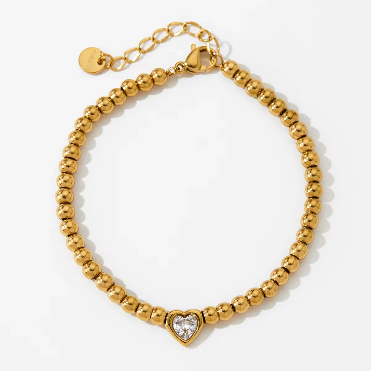Gold-Plated Zircon Embellished Heartbeat Bracelet