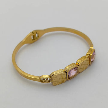 Gold-Toned Anti-Tarnish Crystal Embellished Openable Bracelet