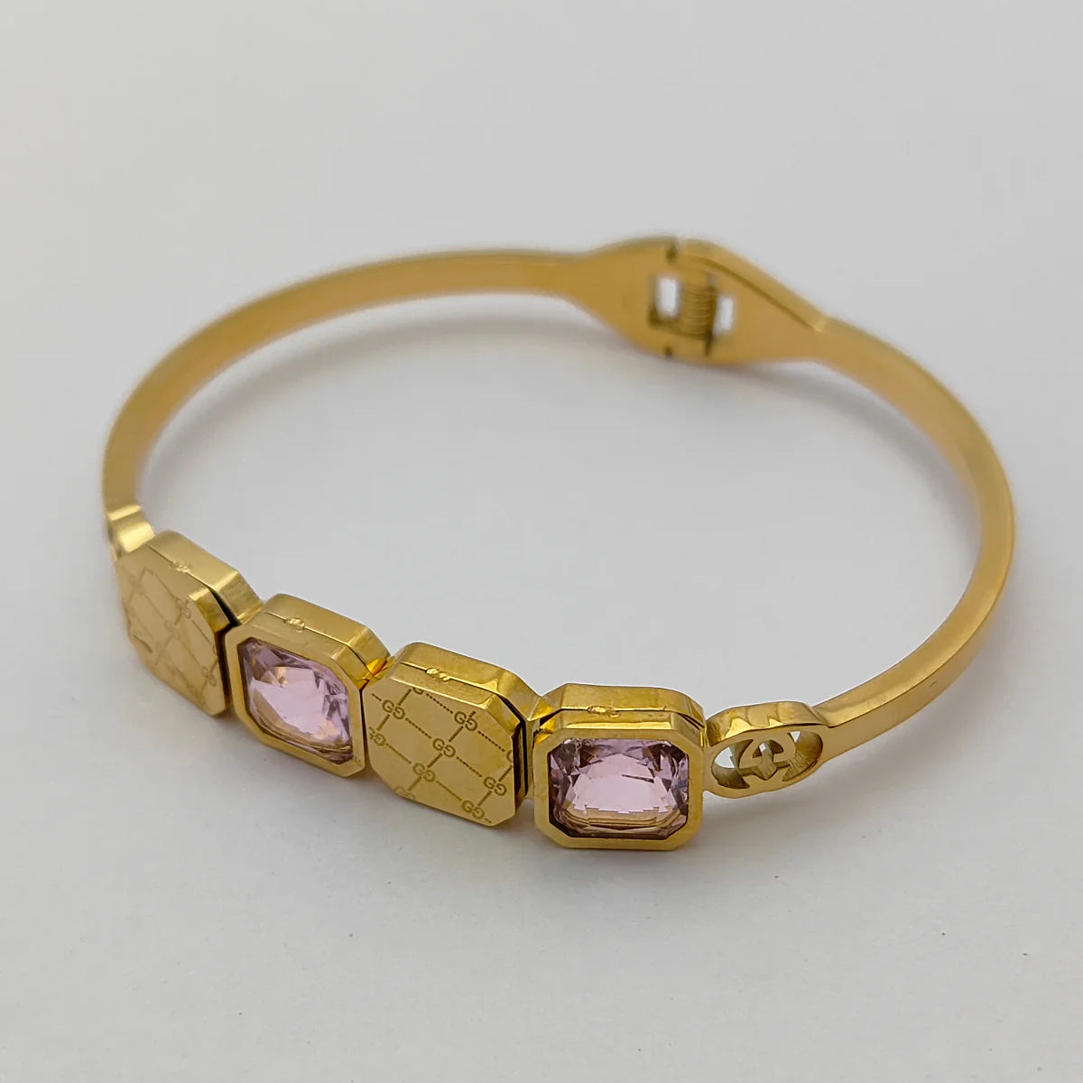 Gold-Toned Anti-Tarnish Crystal Embellished Openable Bracelet