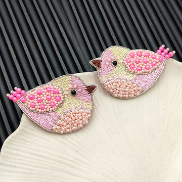 Handmade Chiraiya Bird Design Quirky Sparrow Earrings