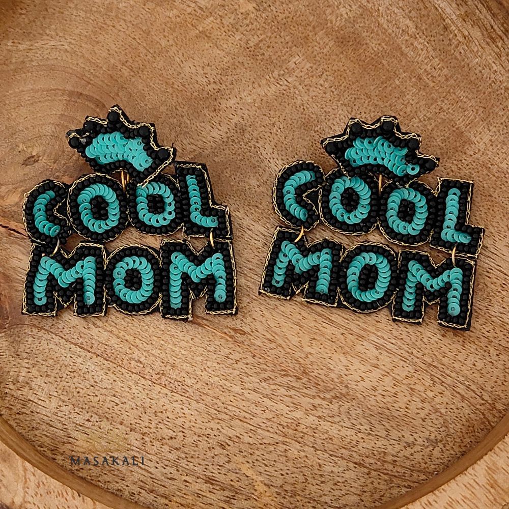Handmade Cool Mom Beaded Quirky Earrings, Mother's Day Gift