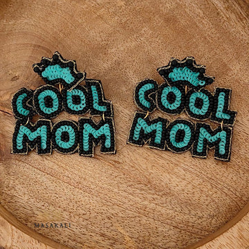 Handmade Cool Mom Beaded Quirky Earrings, Mother's Day Gift