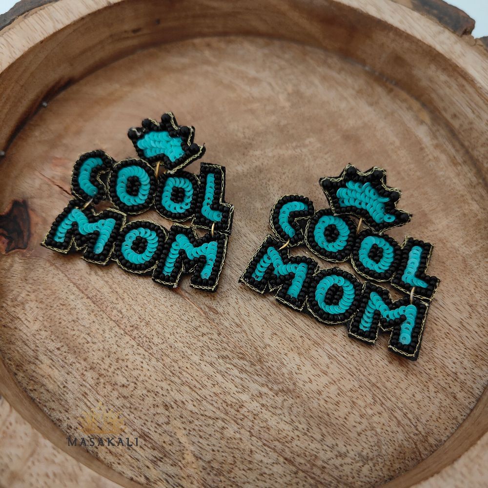 Handmade Cool Mom Beaded Quirky Earrings, Mother's Day Gift