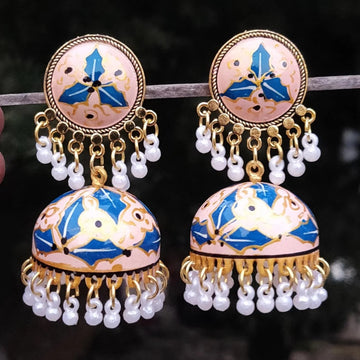 Handpainted Lightweight Meenakari Jhumka Earrings
