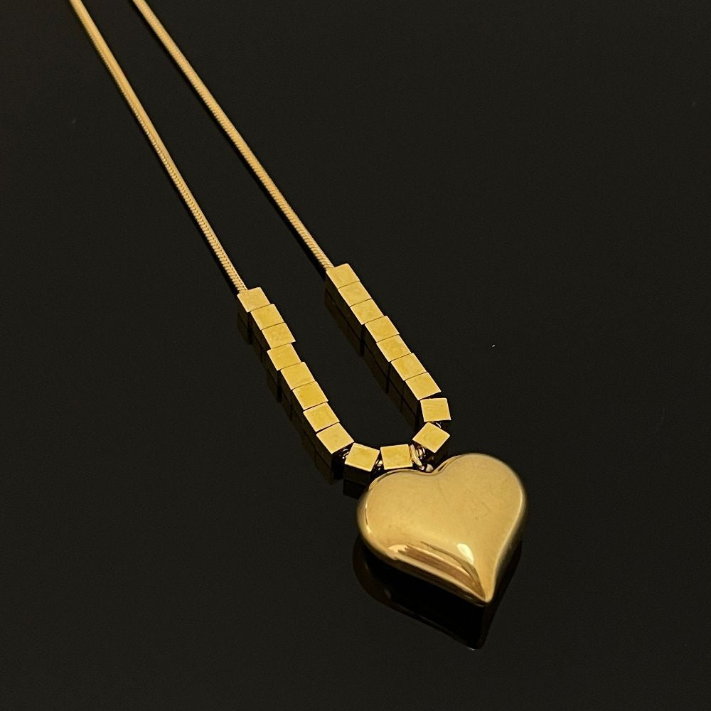 Heart Pendant Gold-Plated Anti-Tarnish Necklace, Valentine's Day Gift