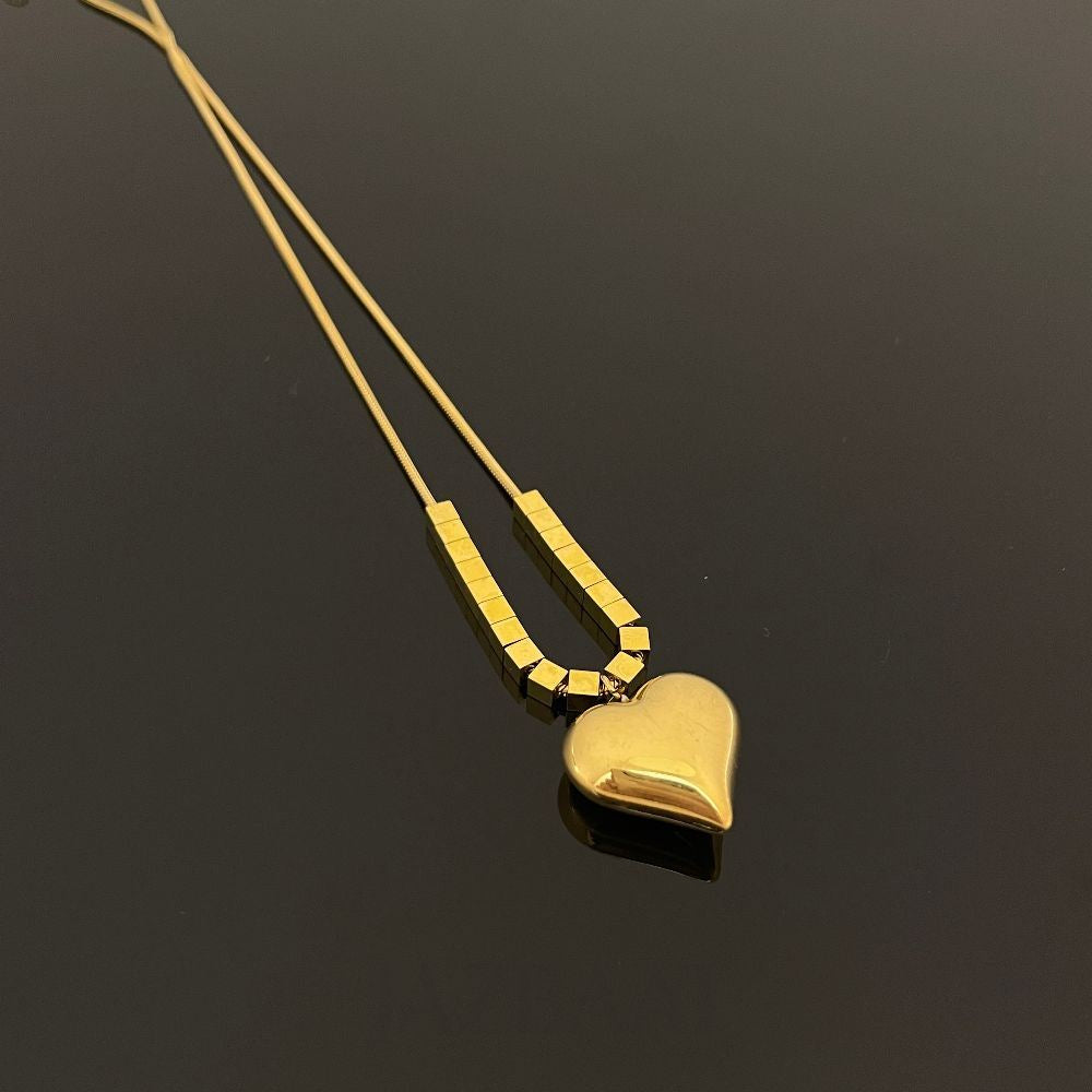 Heart Pendant Gold-Plated Anti-Tarnish Necklace, Valentine's Day Gift