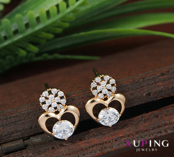 Heart Shaped Earrings, CZ & AD Studded Earrings, Partywear Love Studs (MTAR1080)