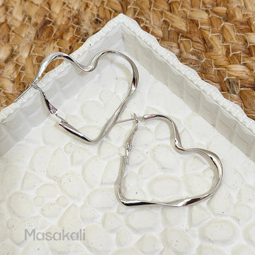 Heart Shaped Korean Hoop Earrings