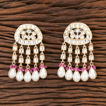 Indo-Western Kundan & Pearl Embellished Dangler Earrings