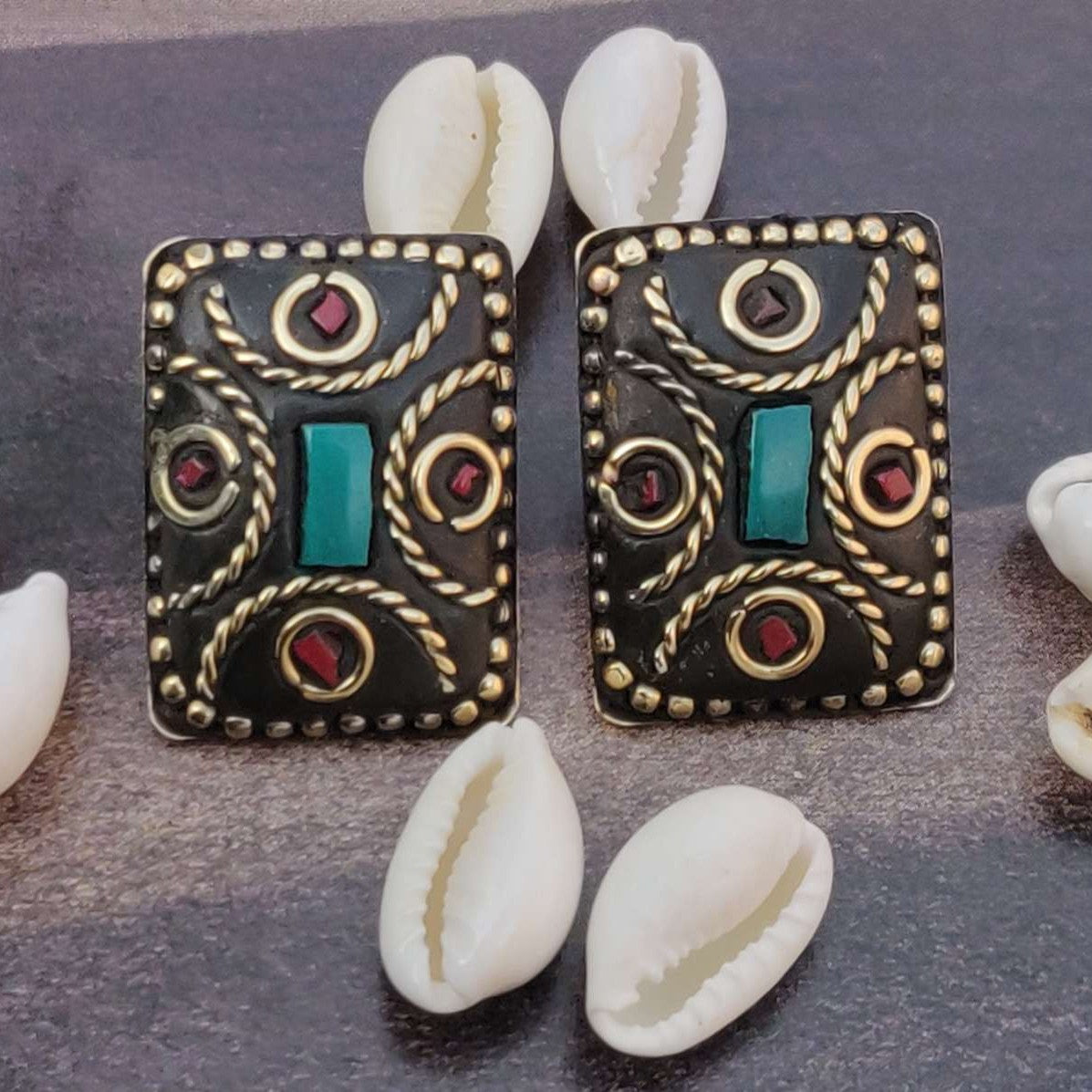 Jaipuri Lac Work Handmade Stud Earrings