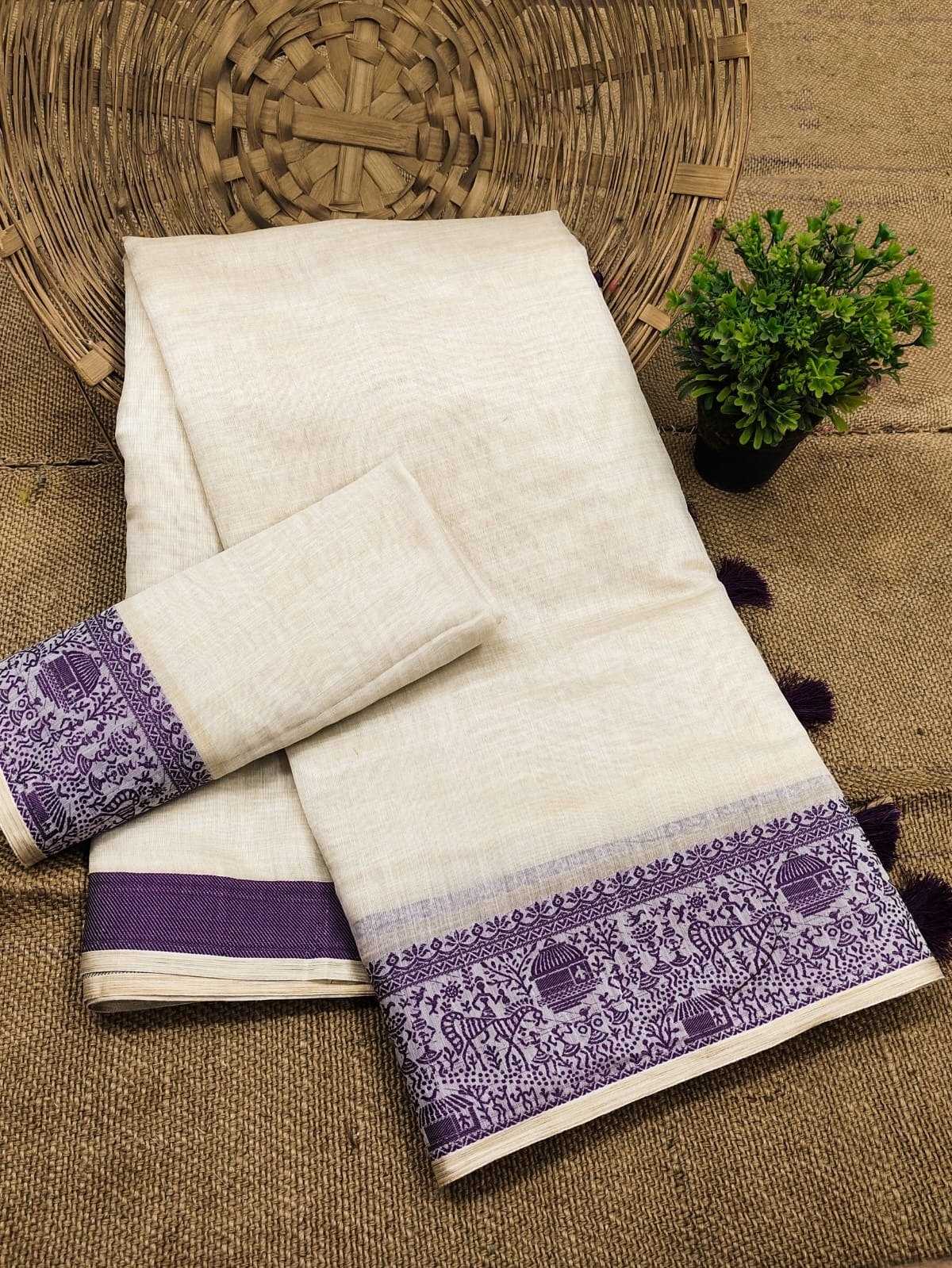 Jui Soft Cotton Silk Saree (Violet)