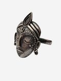 Shri Krishna Ring, Silver Oxidised Krishna Face Design Anguthi