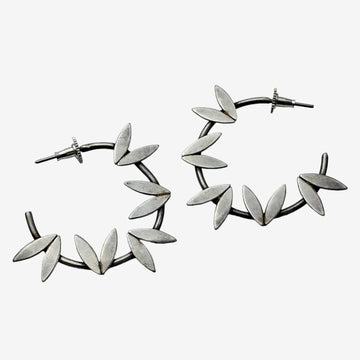 Leaf Design Hoop Earrings