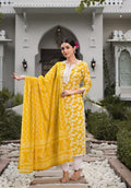 Masakali 3 Piece Set, Yellow Kurta With Pant And Dupatta