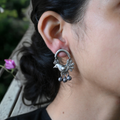 Masakali Bird Earrings, Silver-plated Dangler Earrings With Ghungroos