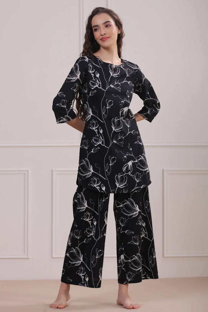 Masakali Co-ord Set, Floral Print Top & Pant, Cotton (MWEYN1)