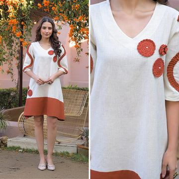 Masakali Embroidered Crochet Work Cotton Dress