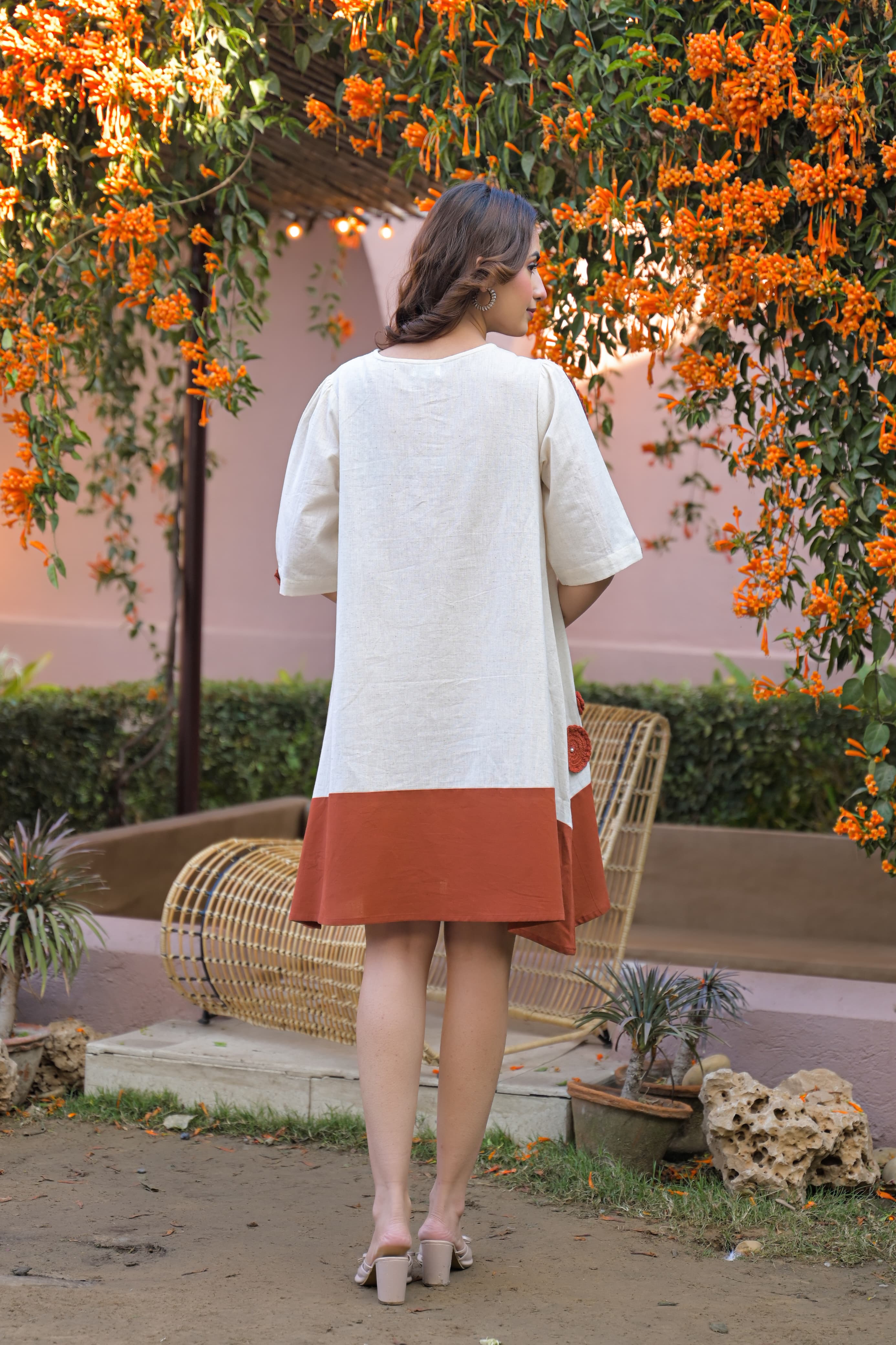 Masakali Embroidered Crochet Work Cotton Dress