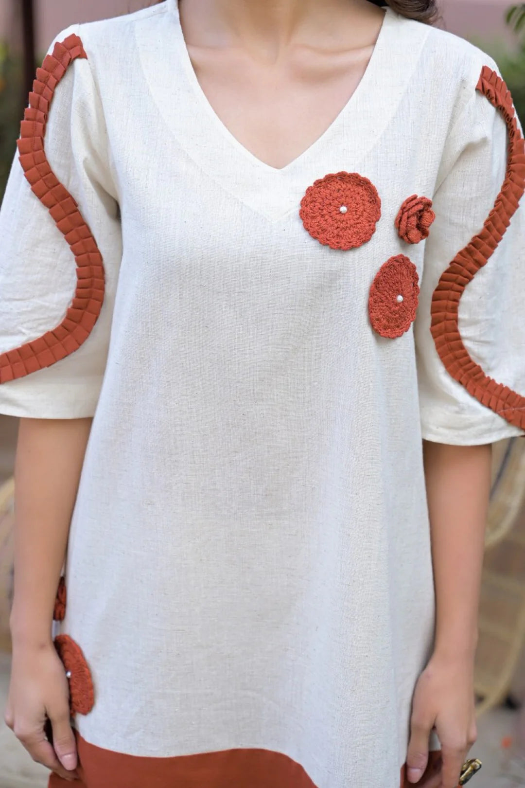 Masakali Embroidered Crochet Work Cotton Dress
