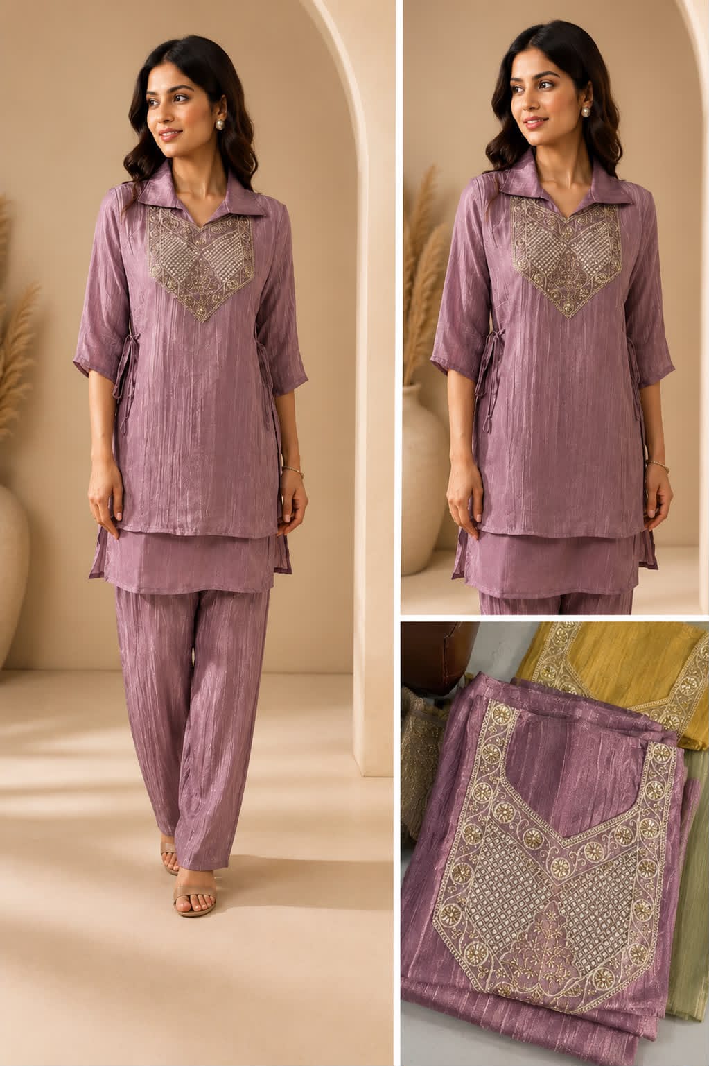 Masakali Heavy Salsa Embellished Shrug Pattern Co-Ord Set